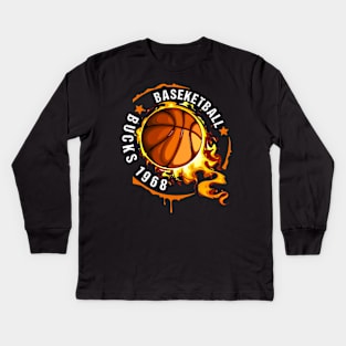 Graphic Basketball Name Bucks Classic Styles Kids Long Sleeve T-Shirt